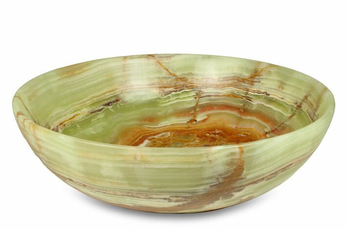 Polished Green Banded Calcite Bowl - Pakistan #301333